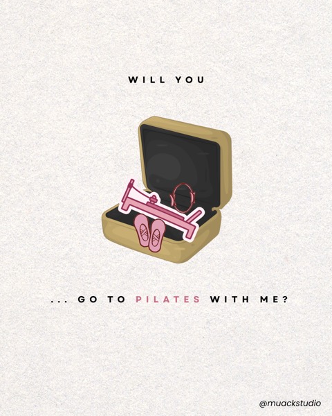 Diseño 'will you go to pilates with me'
